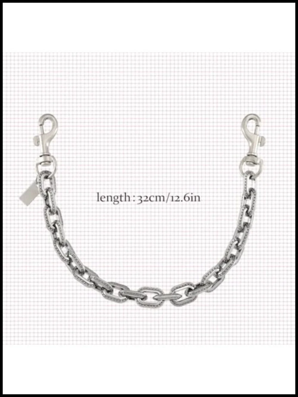 Retro Bag Charm Chain Purse Extender Chain Silver Wallet Accessory for Women